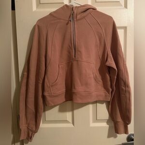 Lululemon Scuba Over sized Half Zip Hoodie Jacket Pink Clay